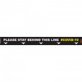 BLACK  STAY BEHIND LINE - 800MM X 80MM SOCIAL DISTANCING STRIPS
